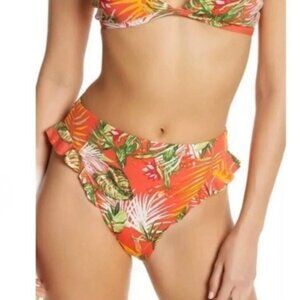 New Dolce Vita Tropical Ruffle Bikini Bottoms Size M
